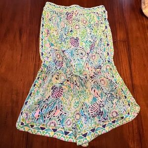 NWT Lily Pulitzer Rikki Strapless Romper in Blue Ibiza Open Water